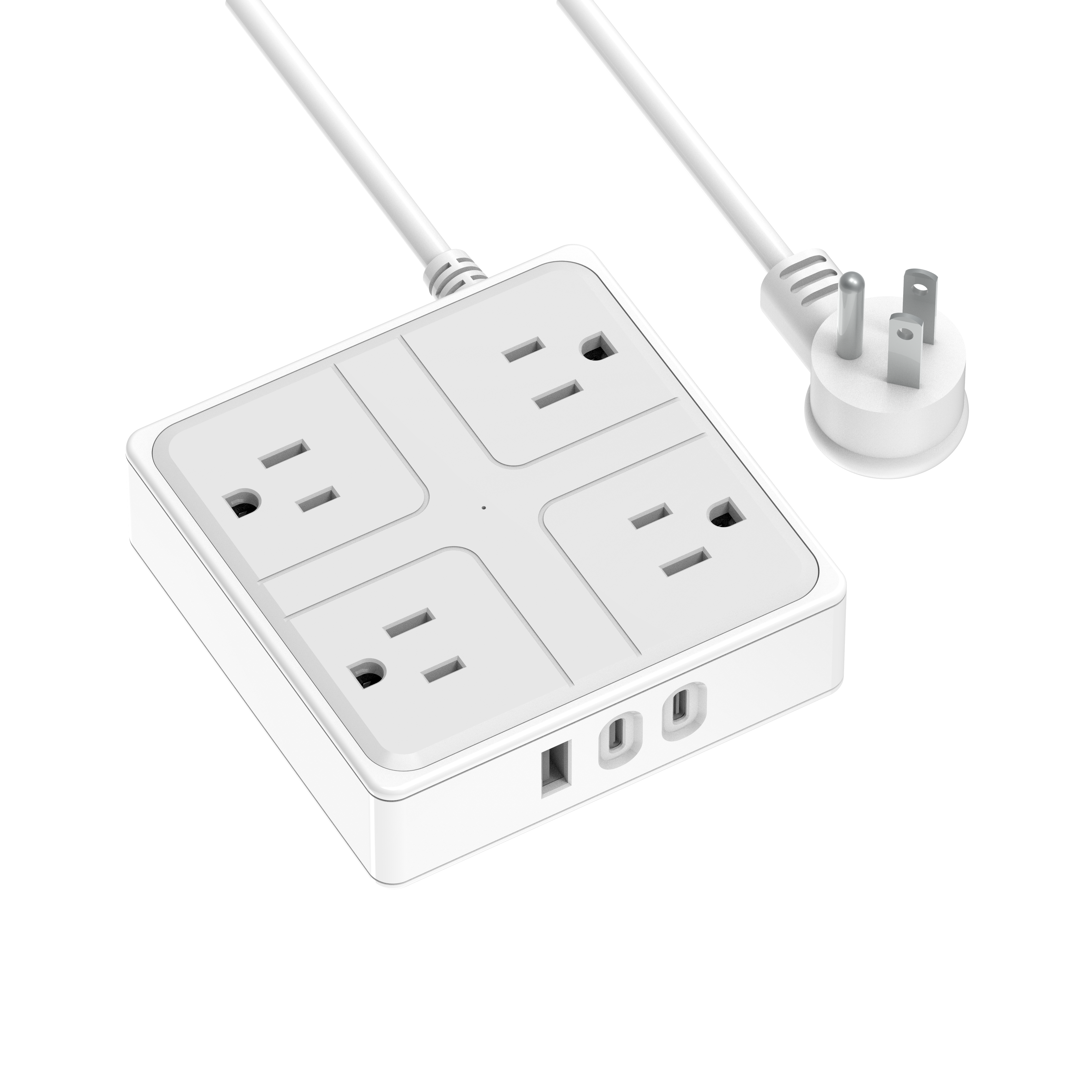 Power Strip with USB Port 3-Way Socket 1 USB Port Socket Power Socket with 1.5M Bold Extension Cord Surge Protector Plug