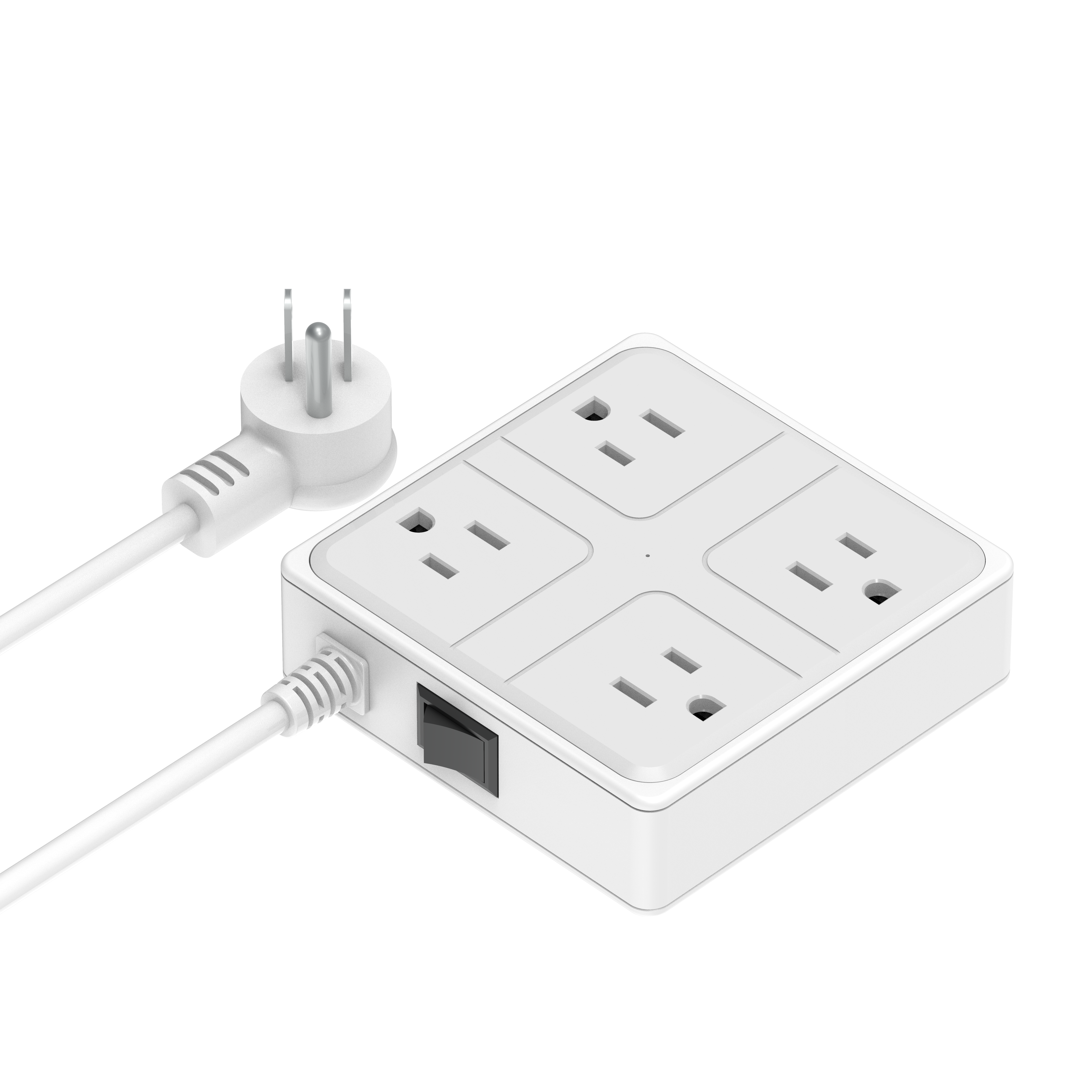 Power Strip with USB Port 3-Way Socket 1 USB Port Socket Power Socket with 1.5M Bold Extension Cord Surge Protector Plug