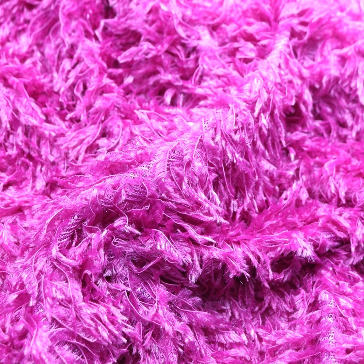 Polyester Weft Long Hair Eyelash Feather Fleece Firework Pine Needle Velvet Ostrich Fleece Plush Fleece Knit Fabric for Clothes