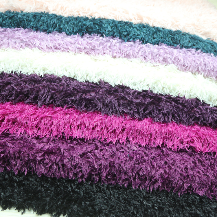 Polyester Weft Long Hair Eyelash Feather Fleece Firework Pine Needle Velvet Ostrich Fleece Plush Fleece Knit Fabric for Clothes