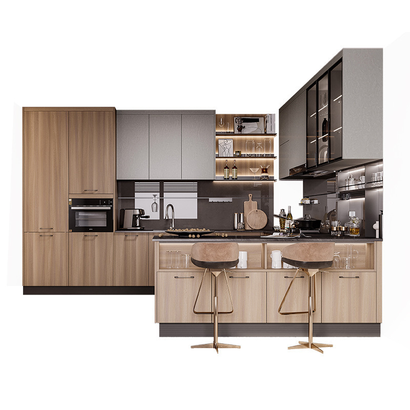 Customizable modern melamine colors doors kitchen cabinets and cupboards kitchen furniture made with particle board