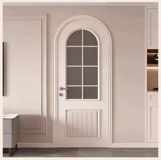 Wholesales Double Round Top Doors Interior Glass Doors Withe Arched pvc french door