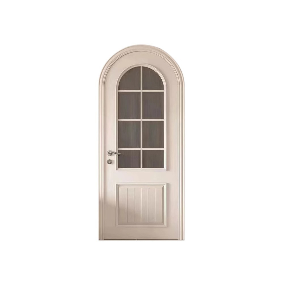 Wholesales Double Round Top Doors Interior Glass Doors Withe Arched pvc french door