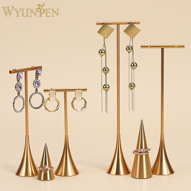 WYP Golden T Bar Jewelry Earring Stand Holder Organizer Sturdy Jewelry Hanger for  Earring Ring