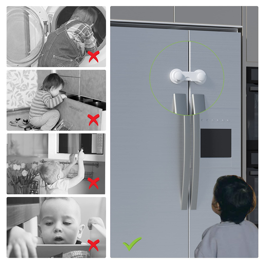 Cabinet Locks,  No Drilling Childproofing with Strong Adhesive Tape Baby Proofing Child Safety Locks//