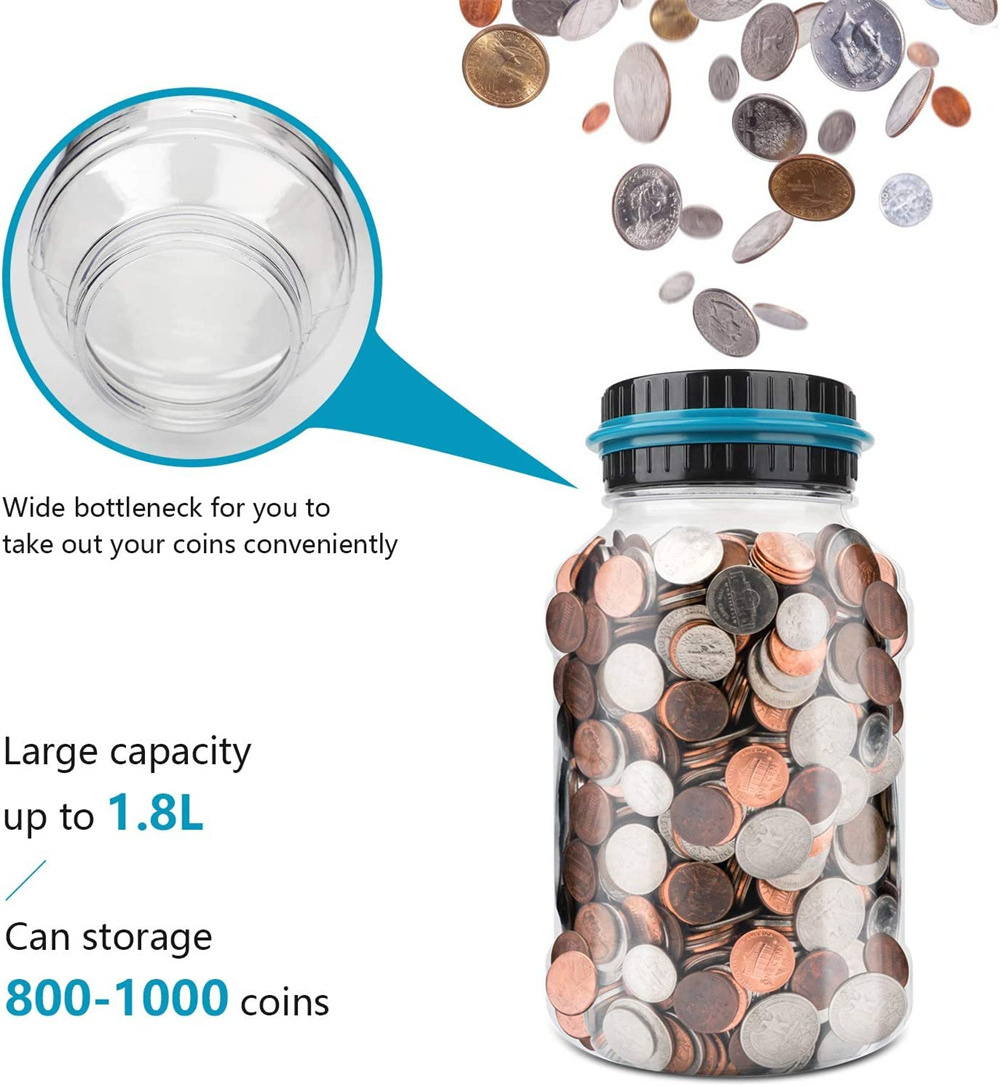 Wholesale Large Capacity Money Saving Jar Digital Counting Coin Bank Piggy Bank For Kids