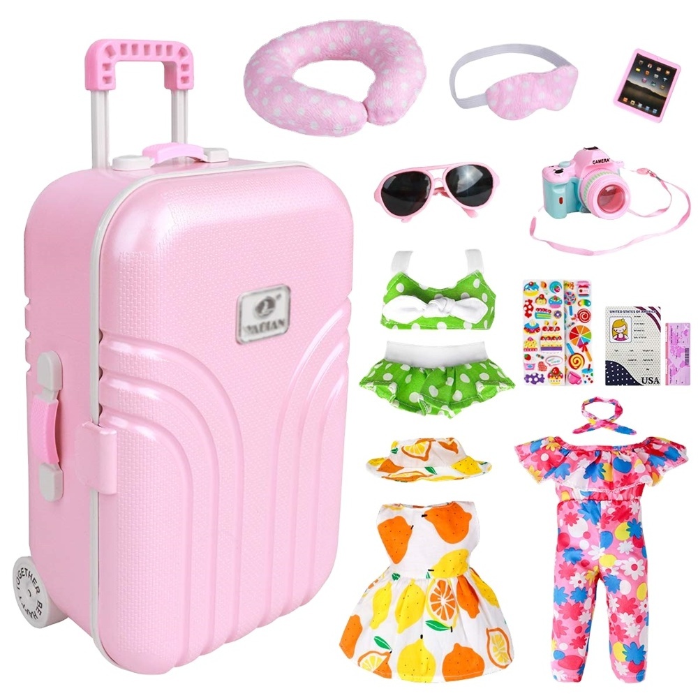 Doll Travel Carrier Storage, 18 Inch Girl Doll Accessories Mini Suitcase Luggage Travel Set//