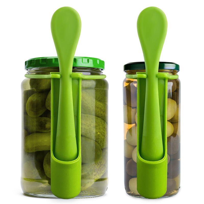 Jar Pickle Holder Stainless Steel Fridge Fork Condimen Pickle Fork Grabber Kitchen Gadgets