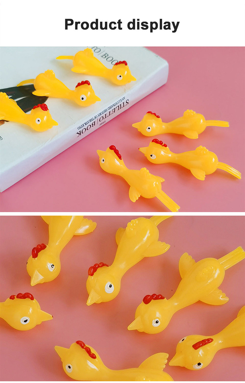 Funny Rubber Chickens, Stretchy Slingshot Flick Chicken Flying Chicken//