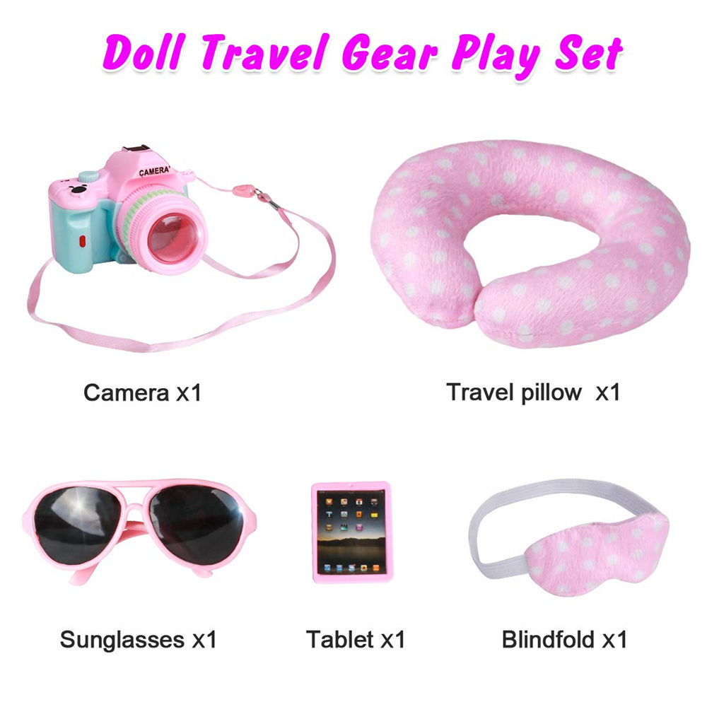 Doll Travel Carrier Storage, 18 Inch Girl Doll Accessories Mini Suitcase Luggage Travel Set//