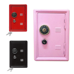 Custom Piggy Bank Safe, Single Digit Combination Lock Key Kid Coin Bank Locker Safe//