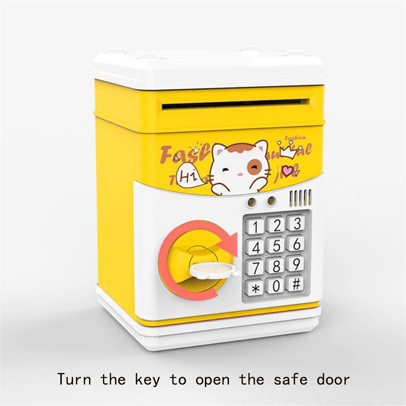 Savings Coin Bank Money Box, Auto Scroll Cash Safe Box Wholesale Digital Electronic Atm Machine Piggy Bank//