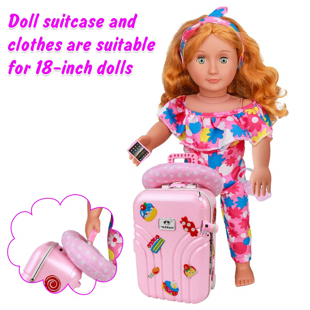 Doll Travel Carrier Storage, 18 Inch Girl Doll Accessories Mini Suitcase Luggage Travel Set//