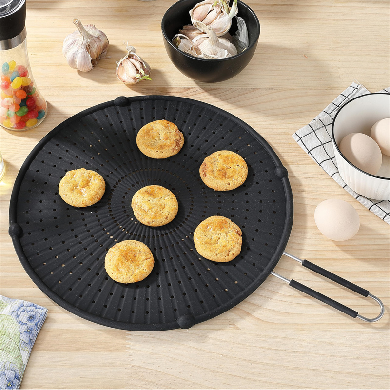 Frying Pan Drain Board Heat Insulation Cooling Mat Strainer Heat Resistant Oil Splash Guard Silicone Splatter Screen