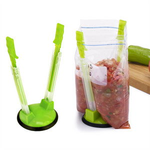 Wholesale Hands-Free Prop Plastic Ziplock Freezer Storage Bags Open Holder Adjustable Baggy Rack Stand