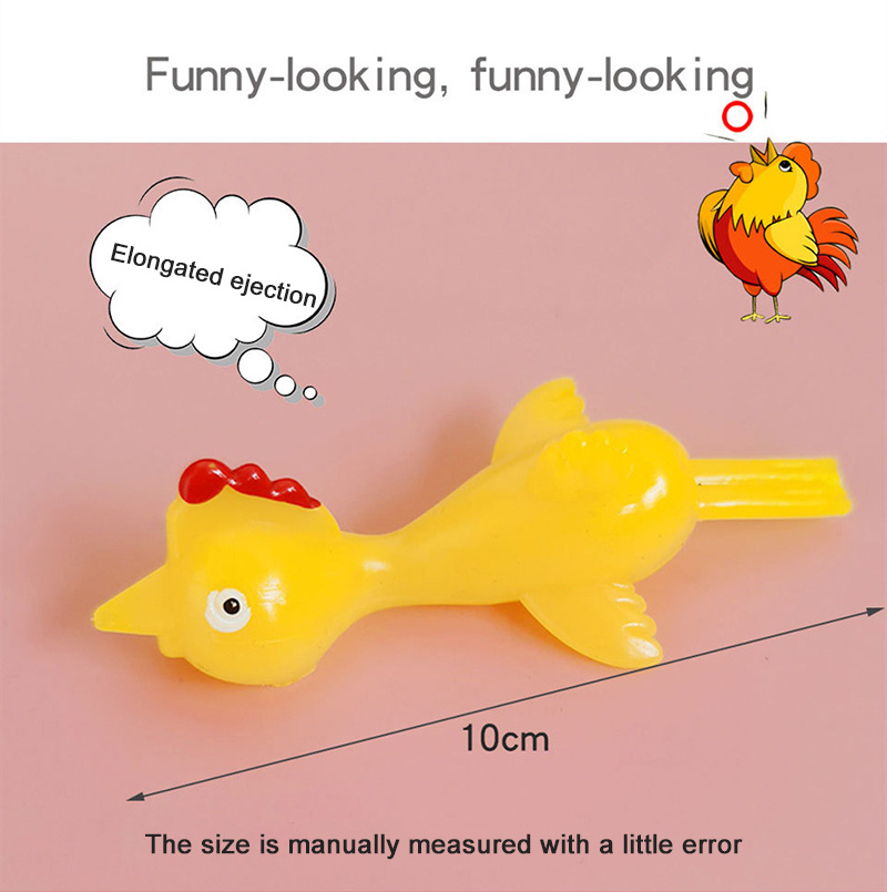 Funny Rubber Chickens, Stretchy Slingshot Flick Chicken Flying Chicken//