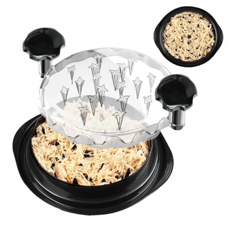 Non-skid Base Mat Transparent Lid Round Chicken Bowl Twist Chicken Shredder Machine