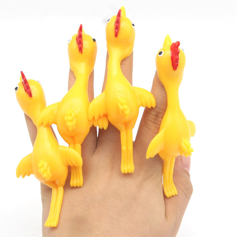 Funny Rubber Chickens, Stretchy Slingshot Flick Chicken Flying Chicken//