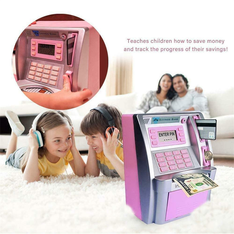 Money Safe Box, Multifunction Sublimation MINI Plastic Electronic ATM Savings Piggy Bank Machine//