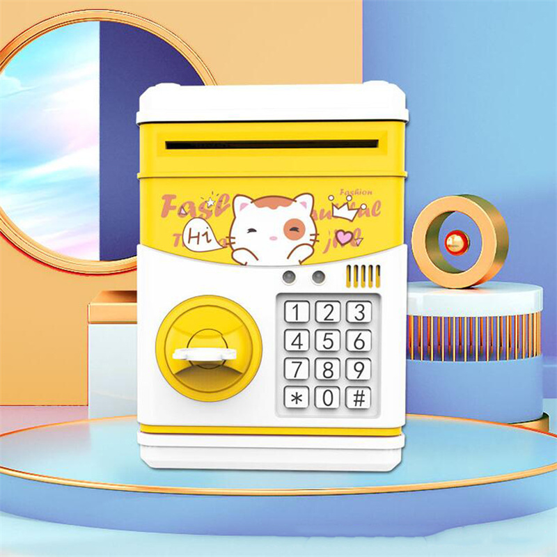 Savings Coin Bank Money Box, Auto Scroll Cash Safe Box Wholesale Digital Electronic Atm Machine Piggy Bank//