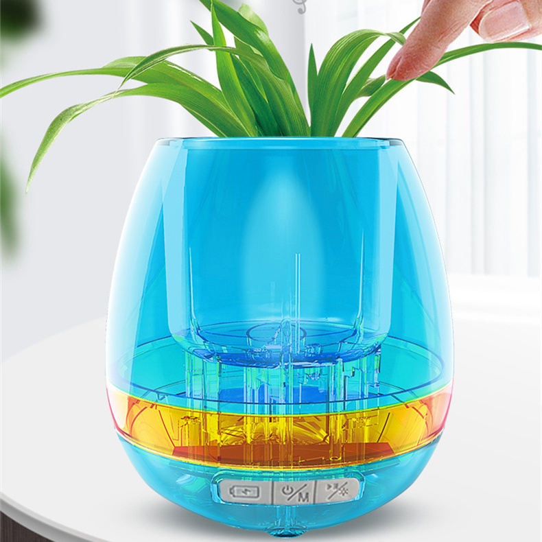 Magic Plant Piano Pot, Multi-color LED Light Smart Touch Wireless Speaker Music Flower Pots//