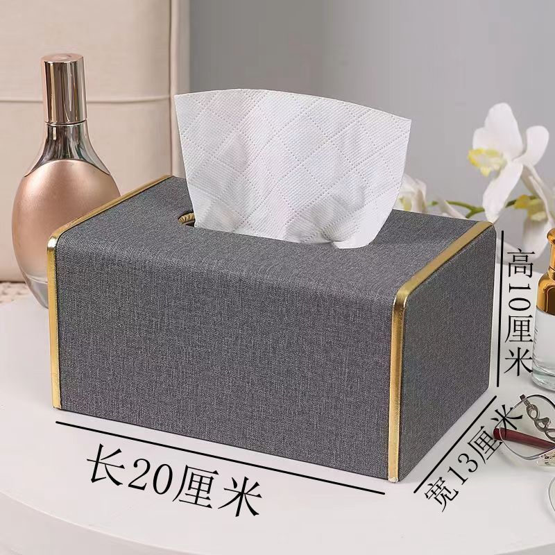 Light luxury leather tissue box Hotel living room coffee table hotel paper box can print logo high appearance level paper box