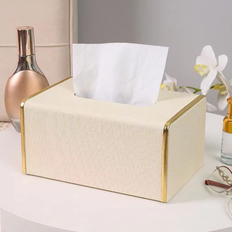 Leather Tissue Box Stand Cover Napkin Box Elegant Home Luxury Leather Tissue Box