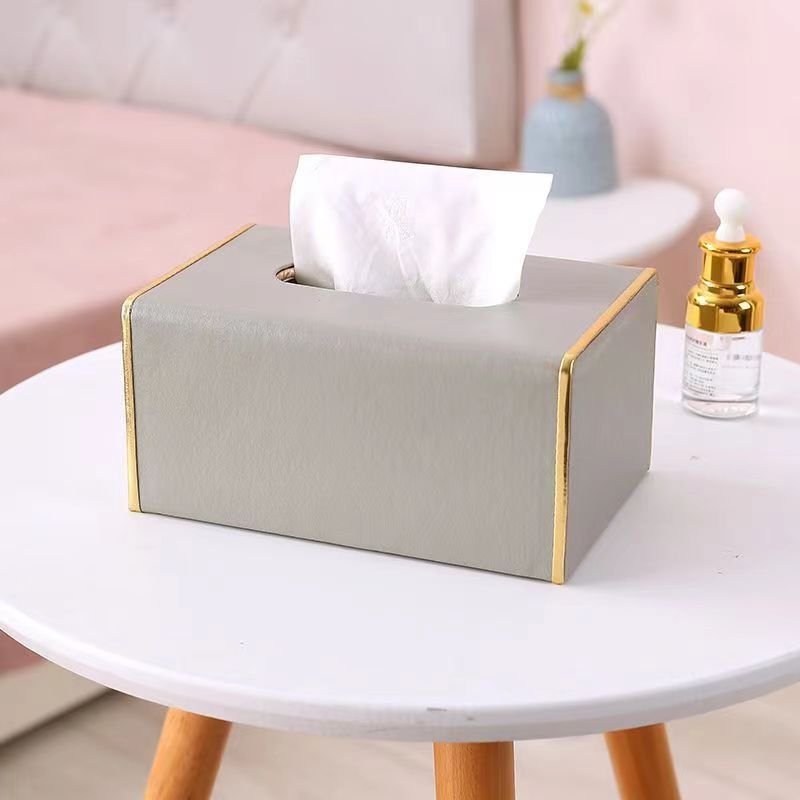 Leather Tissue Box Stand Cover Napkin Box Elegant Home Luxury Leather Tissue Box