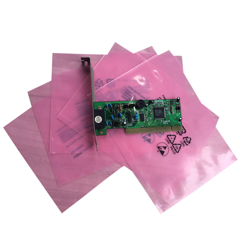 Custom Size ESD PE Bag Anti-static Self Adhesive Shielding Bag Clear Zipper Bag For Electronic