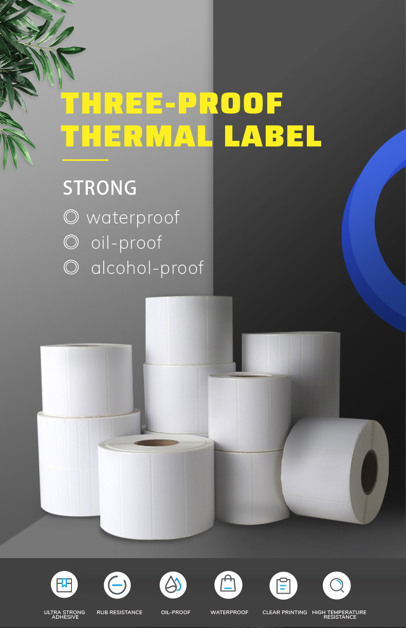 factory direct shipping label 4x6 thermal barcode logo customized direct thermal/ thermal transfer label sticker roll