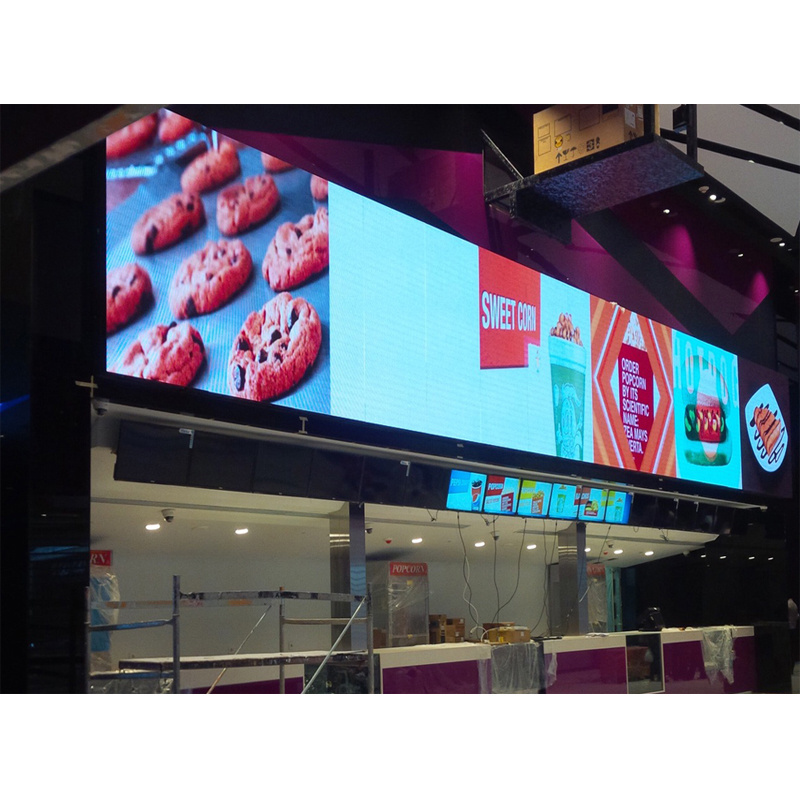 Indoor electronic Shelf led Display screens for restaurants wall mounted p3 video TV panel