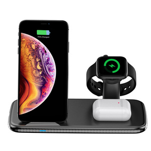 Portable Multifunction 15W Wireless Charger 3 In 1 Qi Phone Stand Fast Foldable Charging Wireless Station