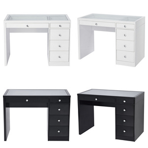 White Dressing Table Makeup Desk with Lighted Mirror Drawers