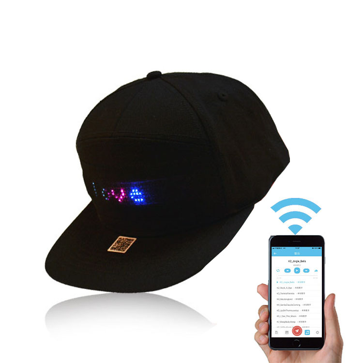 High Brightness APP Controlled Programmable Rave Hat Bluetooth Message Display baseball Hat For Party Christmas Halloween