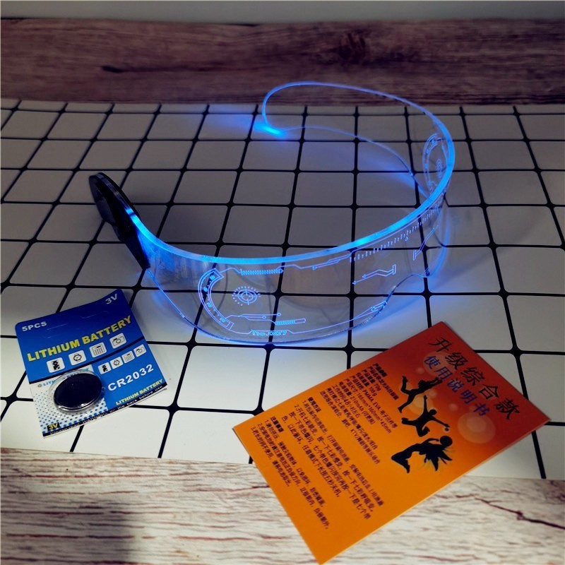 Neon Party Luminous LED Sunglasses Light Up Foldable Rave Glasses Glow Flashing Visor Glasses For Bar Club Halloween