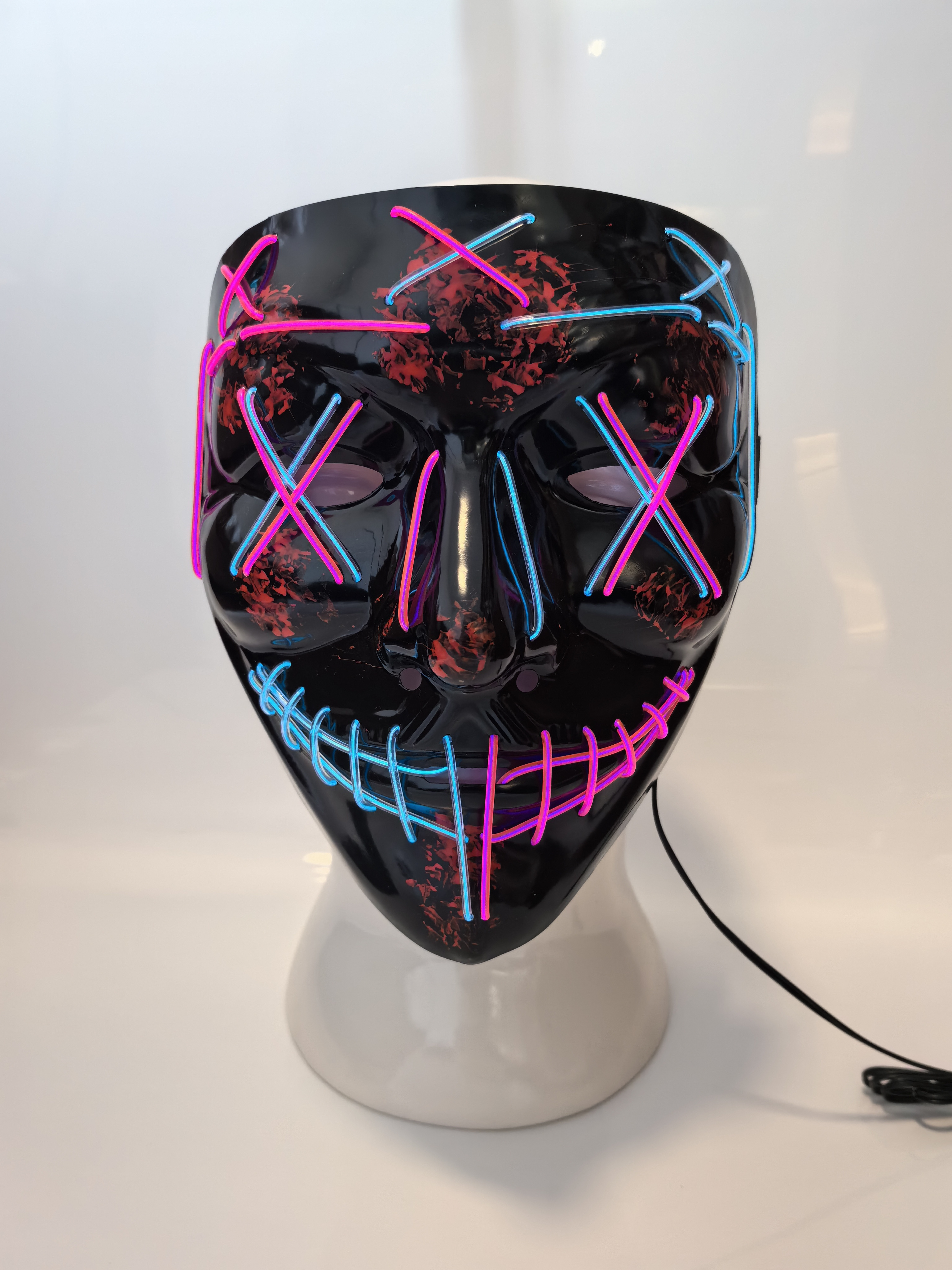 LED Halloween Rave Party Mask Neon Iron Man Helmet Flashing Mask Cosplay Costume Cross dress Festival Masquerade Carnival Party