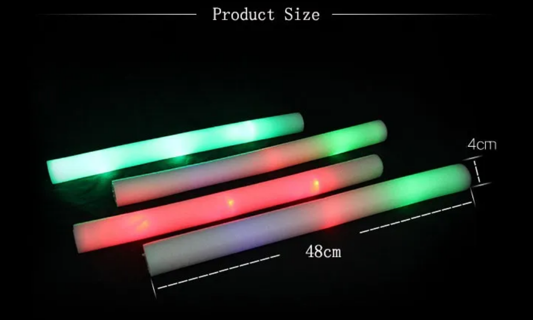 RGB LED Light Foam Sticks Multi Color Flashing Glow Wands 3 Flashing Modes Batons Strobes For Party DJ Concerts Festivals