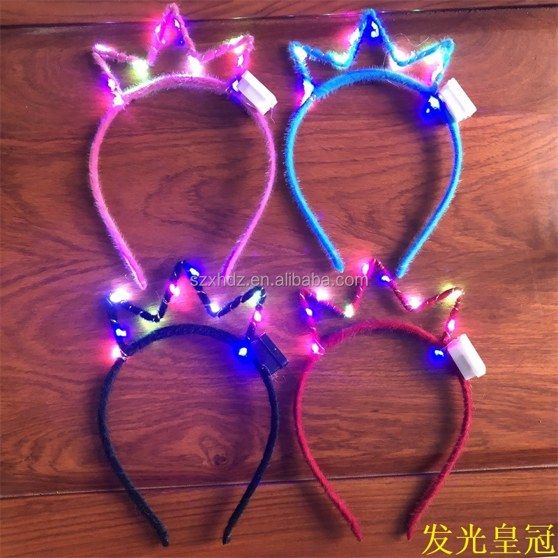 LED Light Up cat ears headband mouse Kitty Ears Hair Hoop for Birthday Concert Party Festival Costume Hair Accessories