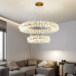 Luxury Interior Hanging Ceiling Suspend Lamp Ceil Lighting Fixtures Modern Crystal Led Chandelier Pendant Light