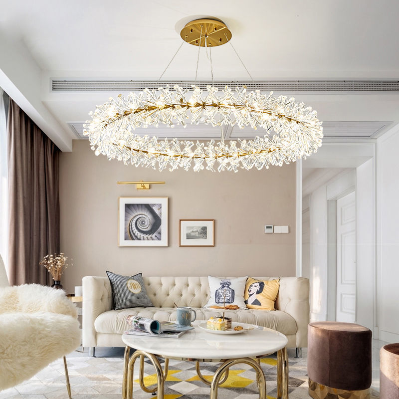 Luxury Interior Hanging Ceiling Suspend Lamp Ceil Lighting Fixtures Modern Crystal Led Chandelier Pendant Light