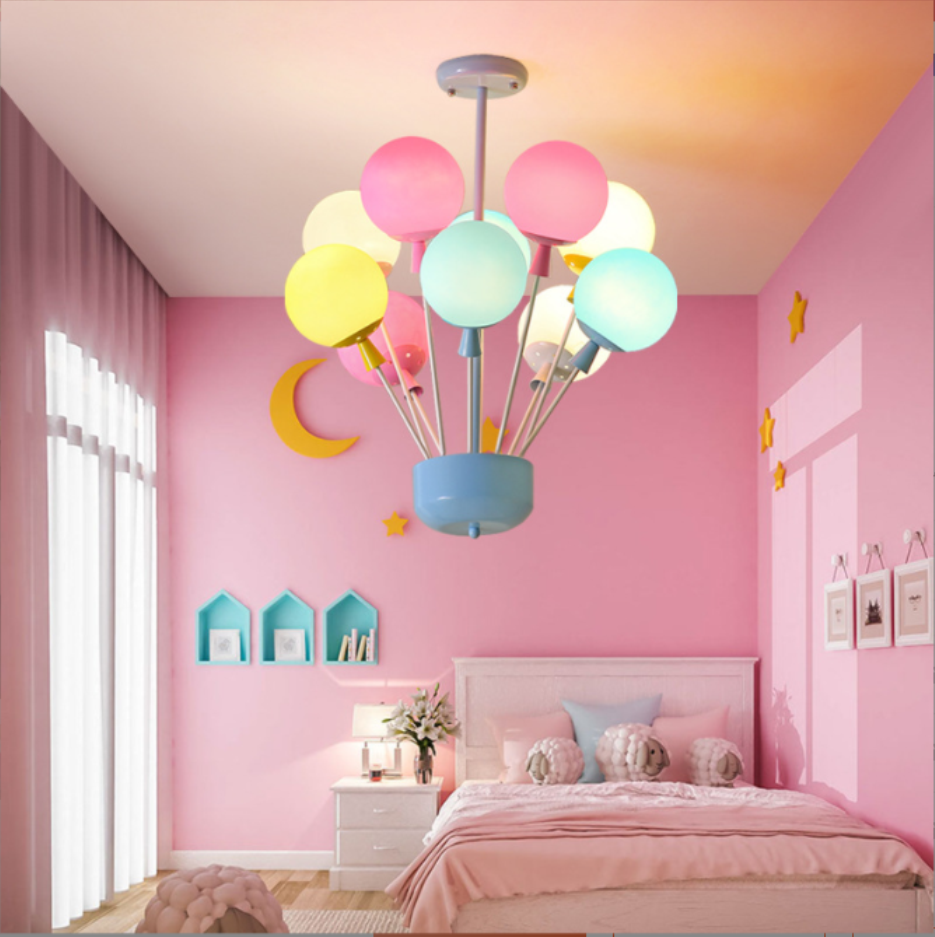 Colourful balloon flying room baby lamp ceiling lights kids chandelier for kids room