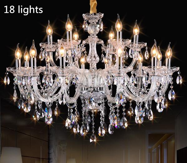 Traditional 12 bulbs clear cristal ceiling light chandelier luxury