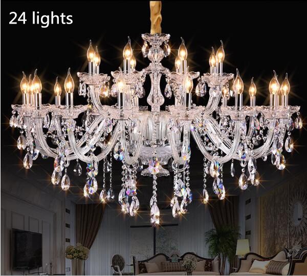 Traditional 12 bulbs clear cristal ceiling light chandelier luxury