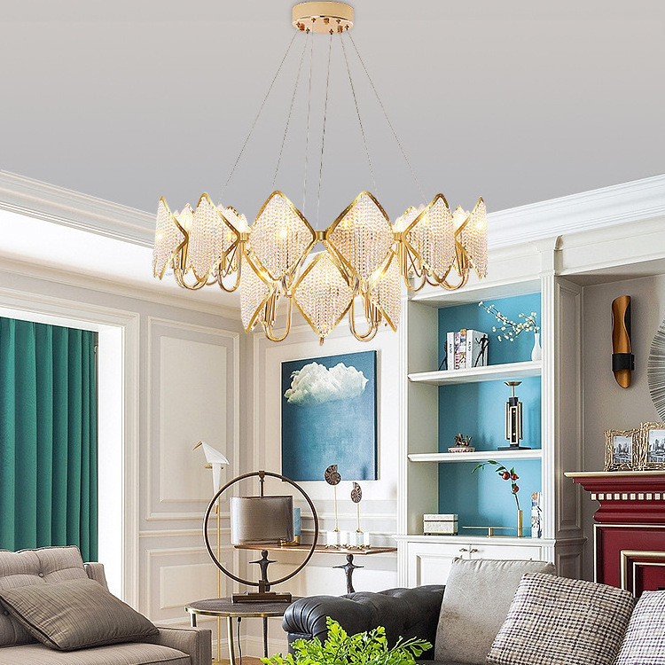 Hanging Crystal Lighting Fixtures Modern Zhongshan Pendant Light For Living Room Dining Room