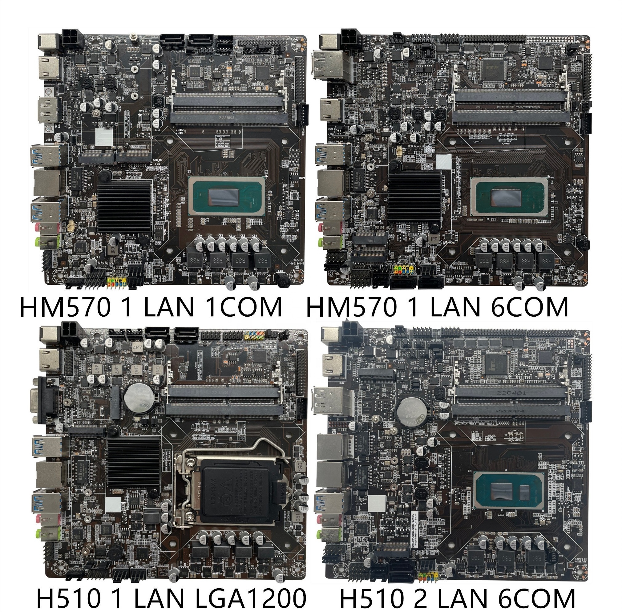 Onboard i7 11800H Mini ITX HM570 Motherboard Combo with M.2 NVME Or NGFF, 2 x HD,MI+DP+LVDS, EDP 6 COM