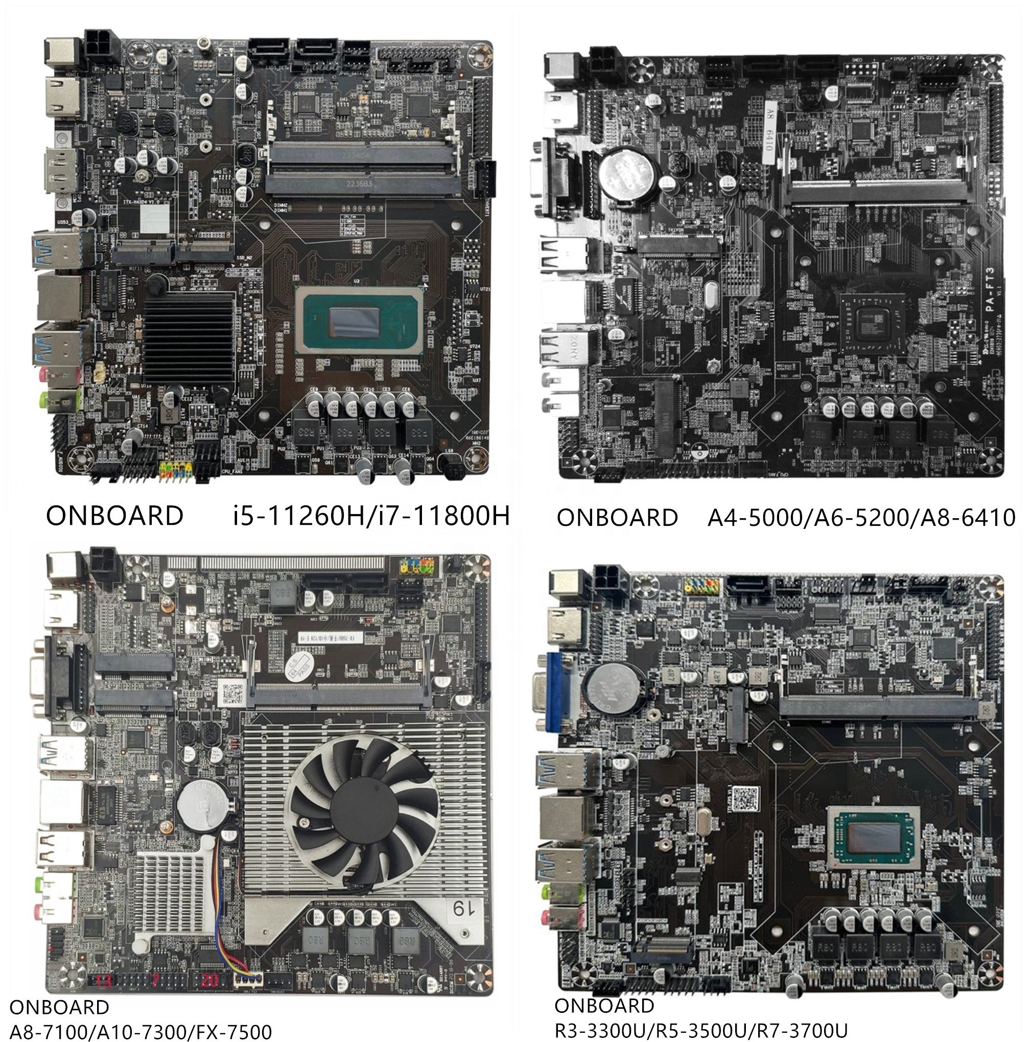 Mini ITX VGA+HD-MI AMD Motherboard DDR3 Combo Kit with CPU A4 5000 A6 5200 A8 6410 for Gaming