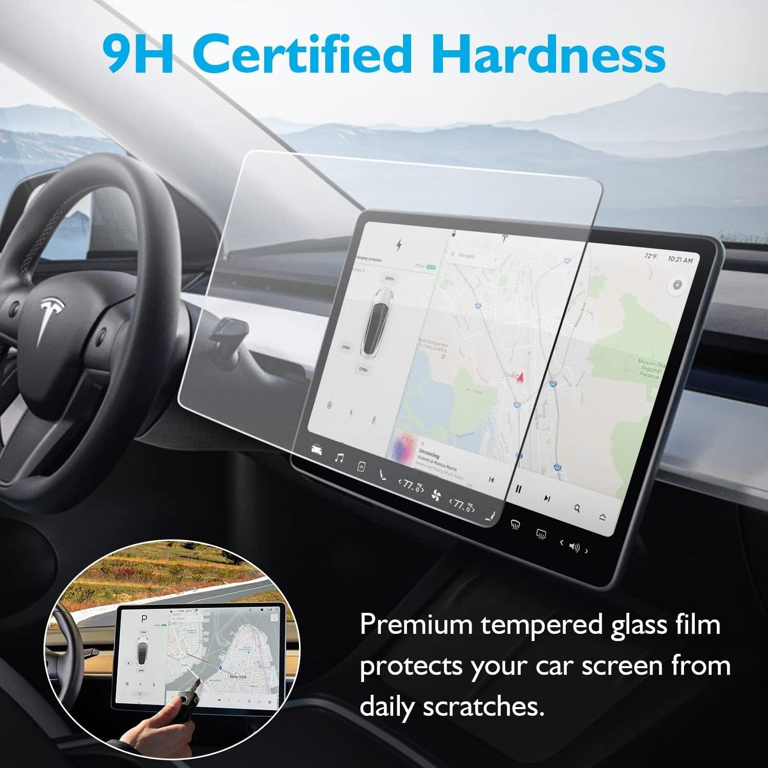 2023 2024 Transparent HD Matte Auto Alignment Car Display Tempered Glass Screen Protector For Tesla Model 3 Y Highland