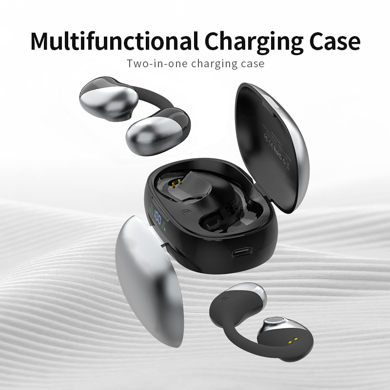 Sportwireless Bone Conduction Headphones with Ear Clip Smart Touch Bluetooth Earbuds for DJs Mobile Phone Headset