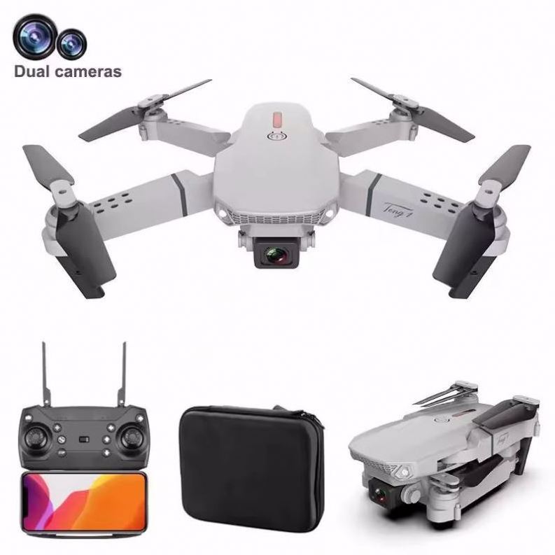 Drone E88 E88 WiFi FPV Drone With Dual 4K HD Camera And Wide-Angle Live Video Drone Mini E88