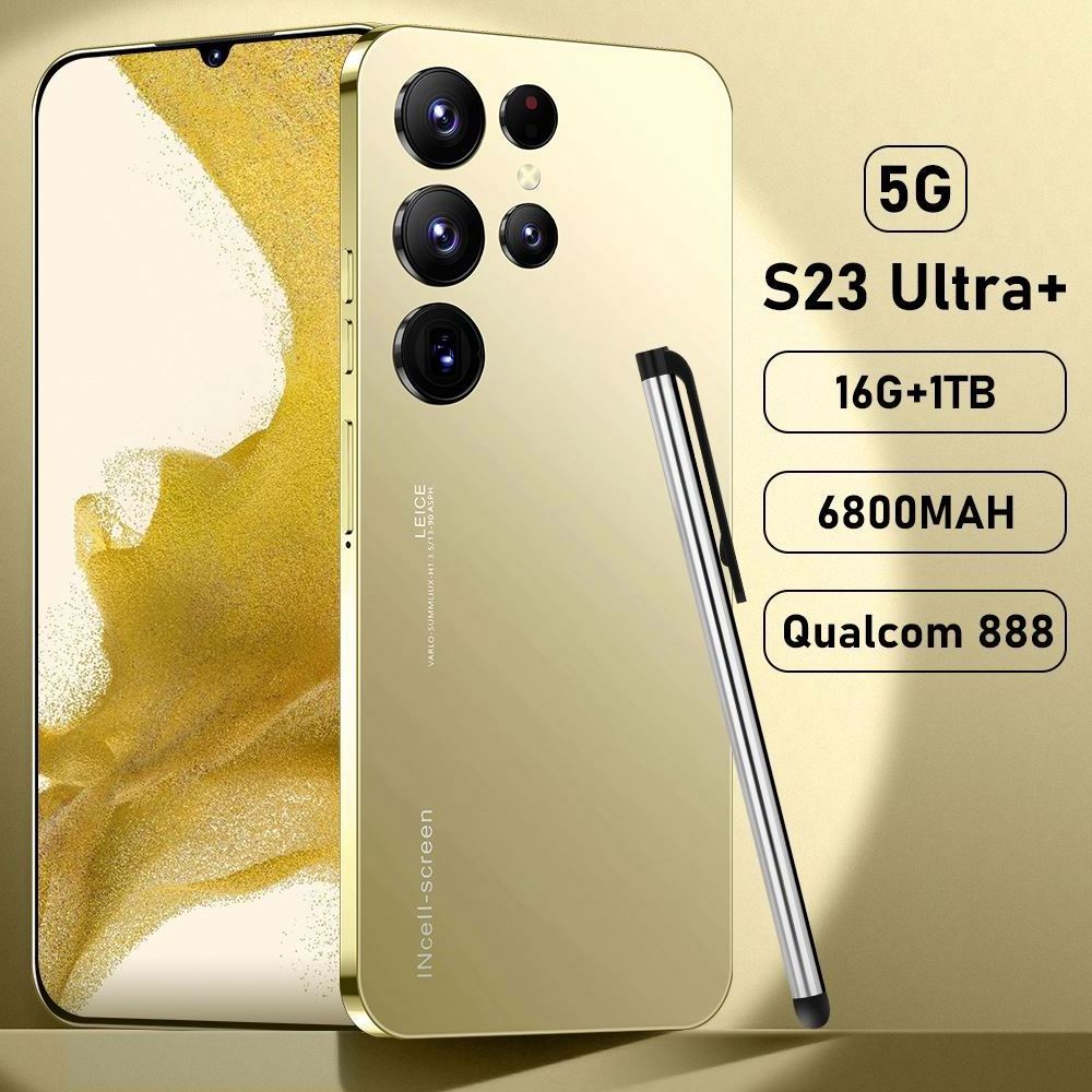 Hot Selling S23+ ULTRA Original 16gb+512gb 48MP+100MP Fingerprint Unlock 7300mAh Android 12.0 Cell Phone Smart Mobile Phone